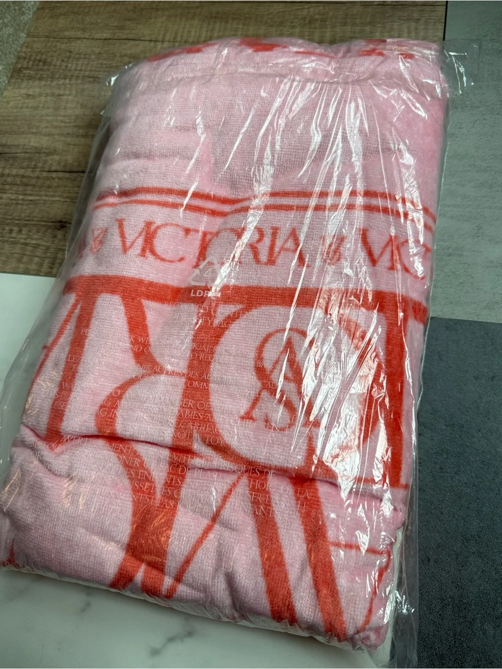 Victoria's Secret Red Logo Repeat Beach Towel
